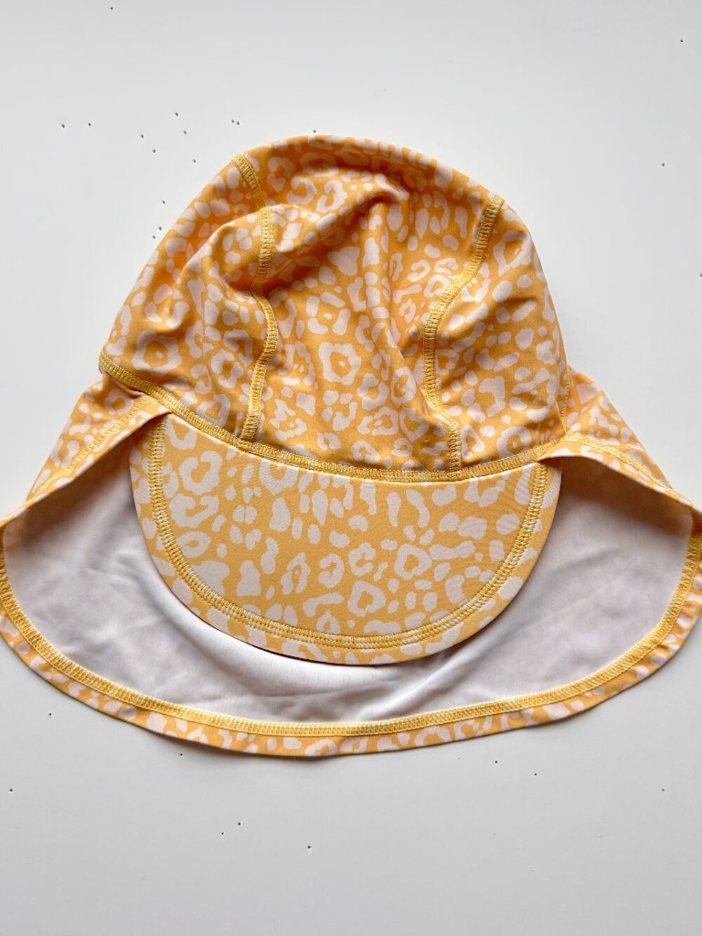 Kuling Kids Yellow Leopard Print UV Swim Sun Hat – Size S